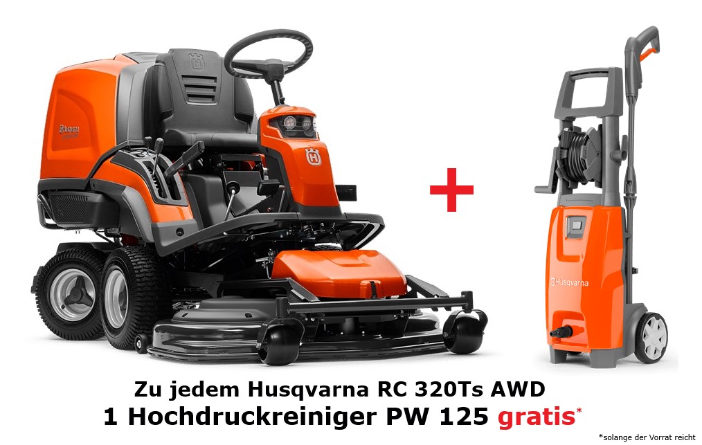 Rasentraktor HUSQVARNA RC 320Ts AWD INKL. 112 cm Mähdeck / mulchen & fangen